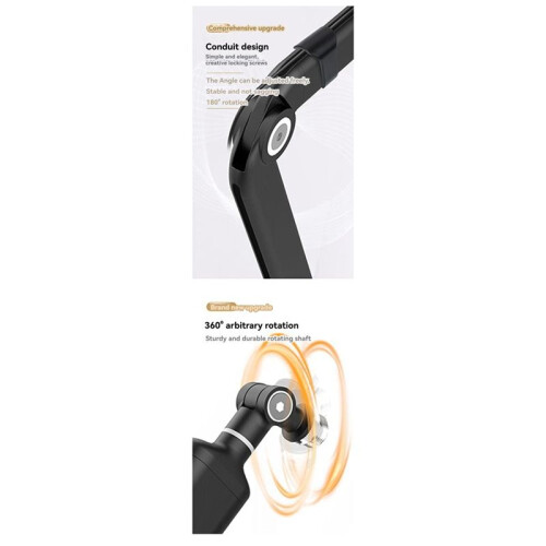 Braço de Microfone, Suporte Giratório de 360, Suporte de Microfone com Adaptadores de 3/8 Polegadas e 5/8 Polegadas, Braço de Microfone com 1