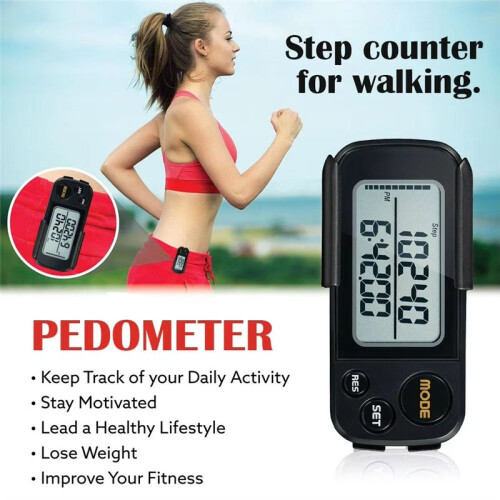 3D Electronic Pedometer Simple  Step Counter Walking Step Pedometer Digital Pedometer for Exercise Men Women 1