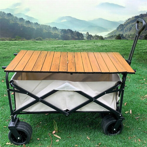Mesa Dobrável de  Capacidade, Mesa de Ação Única, Mesa de Acampamento Ao Ar Livre, Cor de Madeira, 5 Polegadas 1