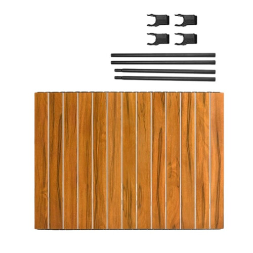 Mesa Dobrável de  Capacidade, Mesa de Ação Única, Mesa de Acampamento Ao Ar Livre, Cor de Madeira, 5 Polegadas