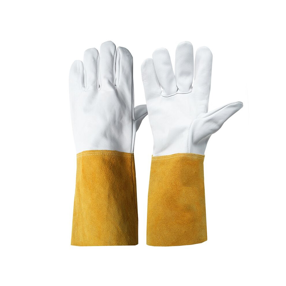 Working Gloves,Welding Gloves Unlined Grain With Cuff And Fireproof Welders Gloves Extremely Soft And Flexible 4712119915286