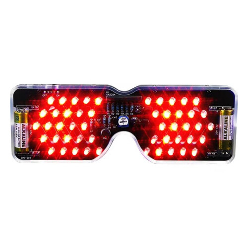 Light  Glasses Soldering Practice Kit Sound Activated LED Eyeglasses DIY Electronics Kit for School Learning Project,C