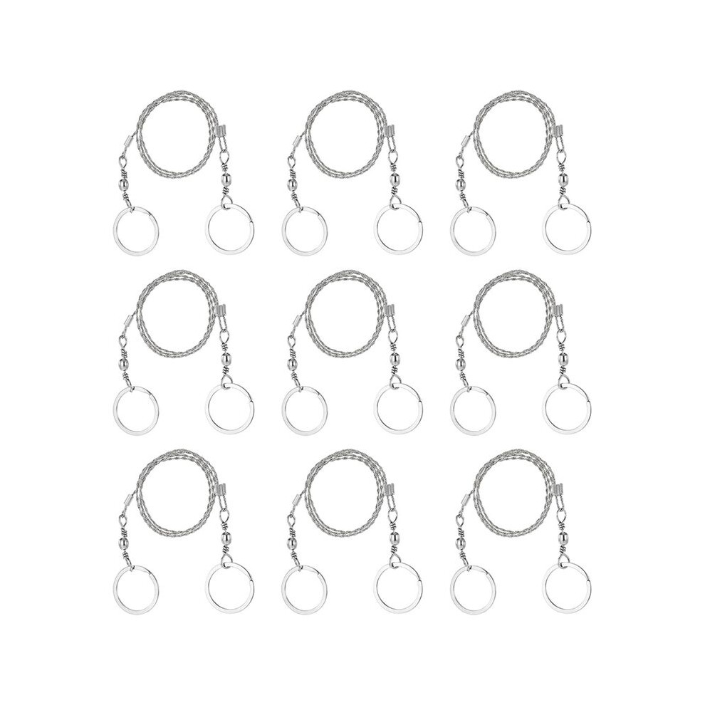 9 Pcs Wire Saw Survival, Stainless Steel Cable Saw Hand Pocket String Rope Saw Emergency Survival Saw 4712217656456