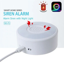WiFi  Alarm Siren 90dB Loud Speaker with RGB LED Night Light for Tuya Home Security System