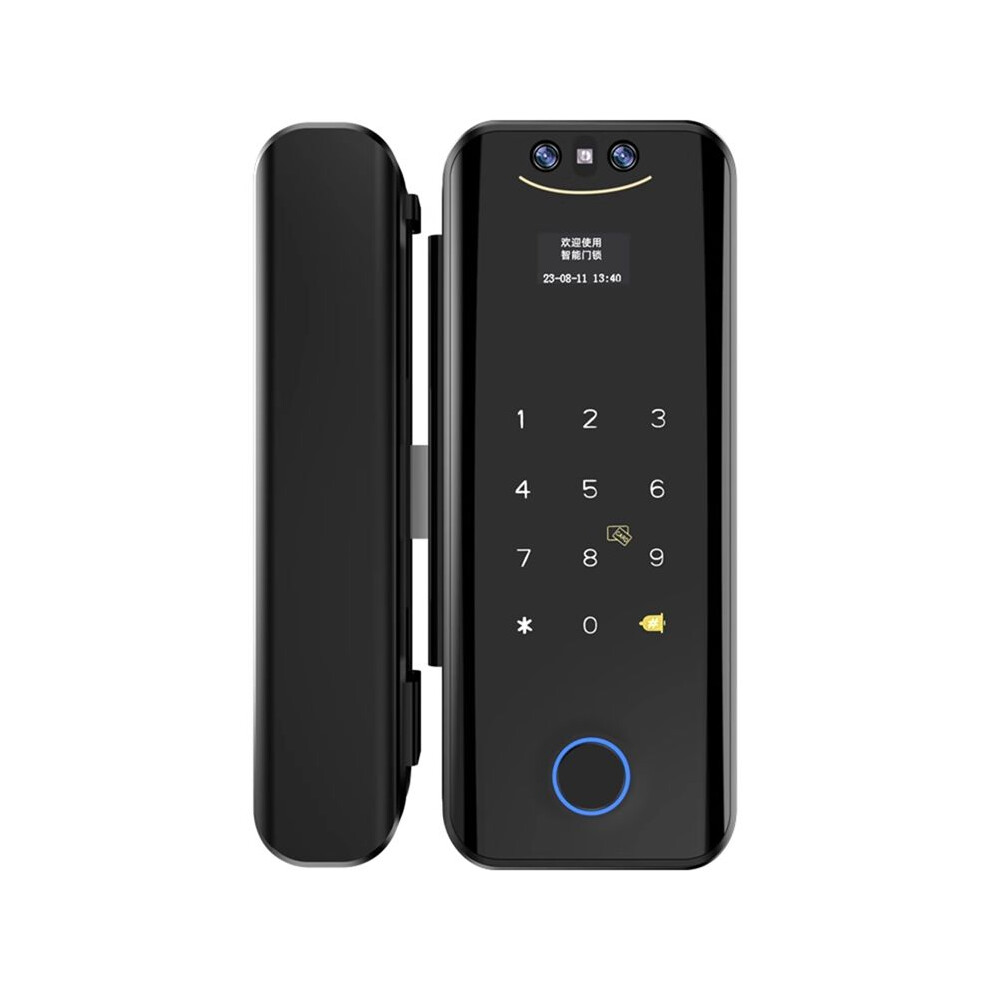 Wifi Tuya Locks 3D For Glass Door With Camera Fingerprint Face Recognize Card Password Biometric Key App Unlock 4713401180610