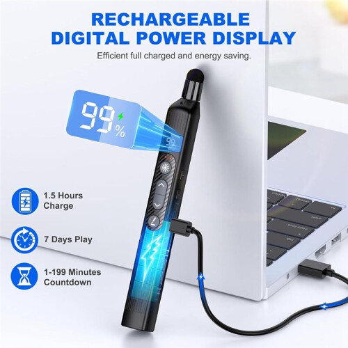 Telescopic Wireless Presentation Clicker,PPT Pointer Presenter with Touch Screen Stylus Pen for Power Point PC Laptop 2