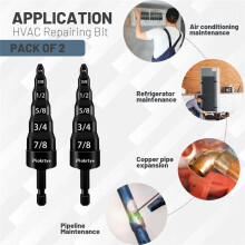 2Pcs 6 in 1 HVAC Copper Expander Swaging Tool, Tube Expander Boring Drill Bits, Air Conditioner Copper Pipe Flaring Tool