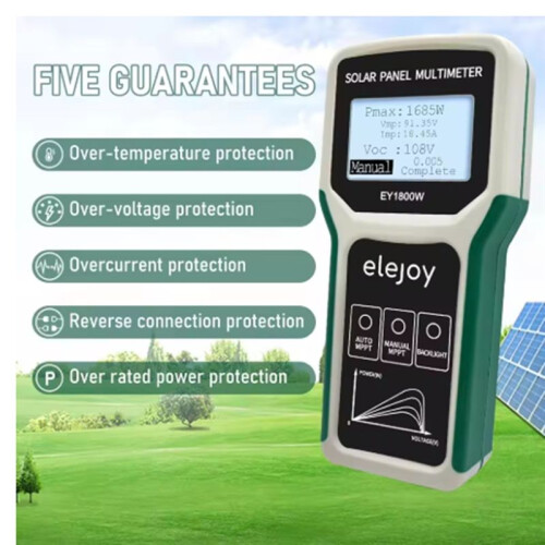 ELEJOY Solar Panel  Tester 1800W Auto/Manual MPPT Photovoltaic Panel Multimeter Testing Power Meter Tool EY1800W 1