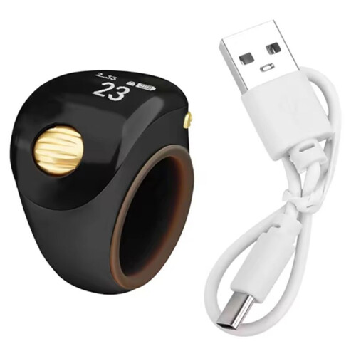 Portable Ring Type  Finger Counter Type C Rechargeable Adjustable OLED Screen  Counter with Battery Display A