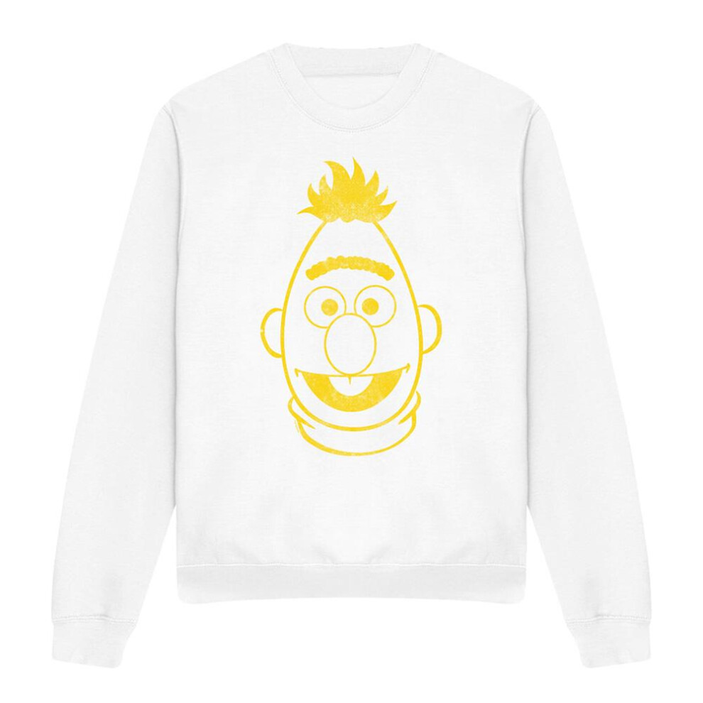 Sesame Street (S, ) Unisex Adult Bert Mono Sweatshirt White