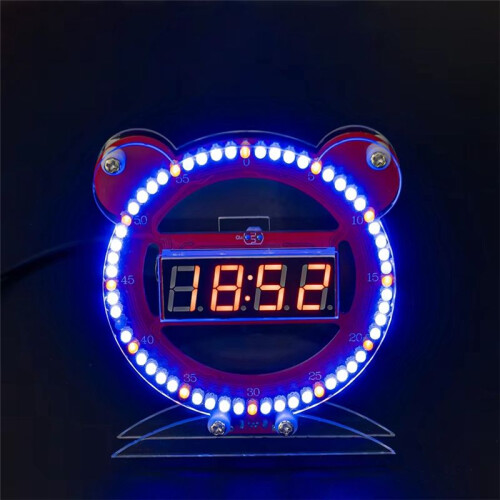 DIY Electronic Clock LED Digital Tube Bear Clock Electronic Kit Microcontroller Soldering Kit Making Project 2