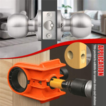 Door Lock Installation Kit,Door Lock Jig for Metal or Wood Doors,Hole Saw Kit for Easy Lockset Installation Orange
