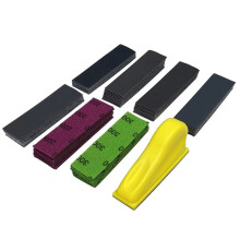 3.5x1inch Sandpaper with Hook and Sanding Block 71 Pcs Assorted 400/600/800/1000/1500/2000/3000 Grits for Polishing