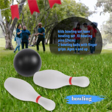 1 Set Bowling Set for Kids & Adults 2 with 10 Pins for Family Kids and Adults Backyard Skittles