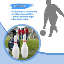 1 Set Bowlingset voor Kinderen & Volwassenen 2 Bal met 10 Pins voor Familie Kinderen en Volwassenen Achtertuin Kegels