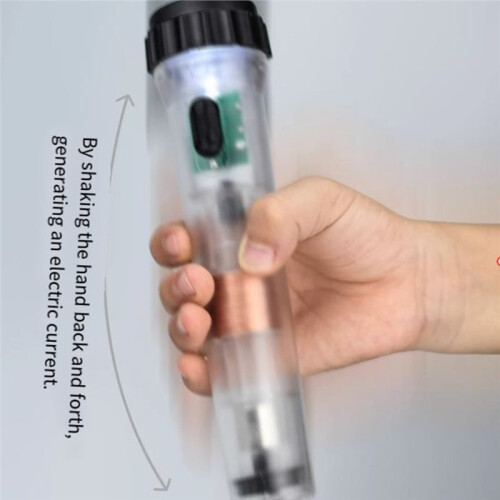 Self-Generated Transparent Emergency Fluorescent Torch Flashlight Hand-Cranked Charging Far-Pull Strong Magnet 2