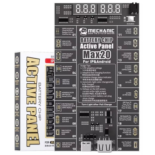 MECHANIC MAX20 Battery Fast Charging Activation Test Board for  8-16 Series Android Repair Battery Activation Test Tool
