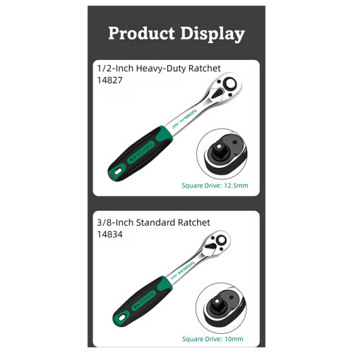 TUOSEN 72-Tooth Quick Release Ratchet Wrench- Multi-Function Hand Tool for Auto Repair & Maintenance 14841