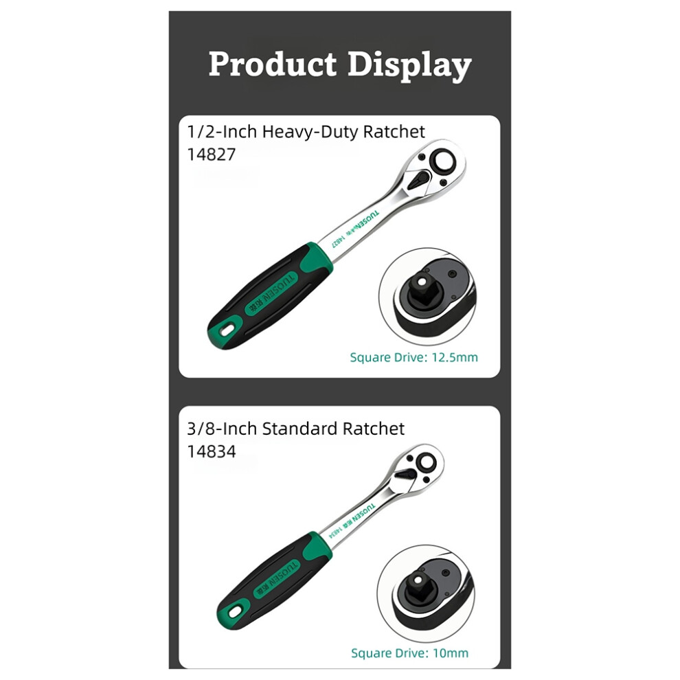 Tuosen 72-Tooth Quick Release Ratchet Wrench- Multi-Function Hand Tool For Auto Repair & Maintenance 14841 6034186083575