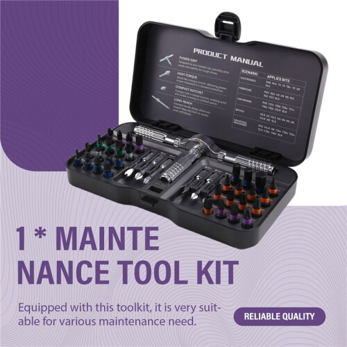 Magnetic Ratchet Screwdriver Set 40PCS, Precision Bits, Non-Slip Handle, Repair Tool Kit for Electronics Car 2
