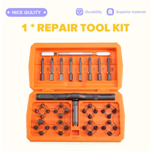 Magnetic Ratchet Screwdriver Set, Precision Bits, Non-Slip Handle, Repair Tool Kit for Electronics Car 1