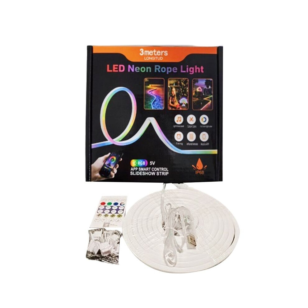 Dc5v Rgbic Led Strip Lights Neon Rope Light With Music Sync Diy Rgb Atmosphere Light Strip Tape For Home Decor 3 Meter 6033826289056
