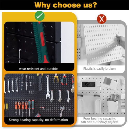 2 Pcs Nail Board Wall Panel Garage Tool Storage Board Perforated Board Warehouse Organization and Storage Nail Board 2