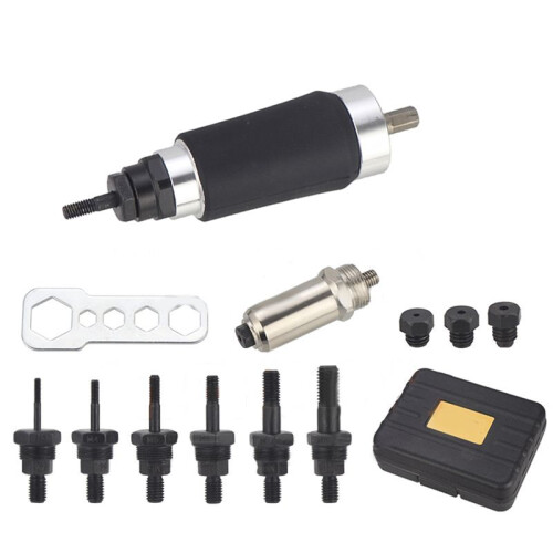 Utensile per Rivetti, Adattatore per Trapano Elettrico, Rivetto e Rivetto A Due Funzioni, Rivetto, 6 Mandrini per Rivetti e 3 Teste per Rivetti