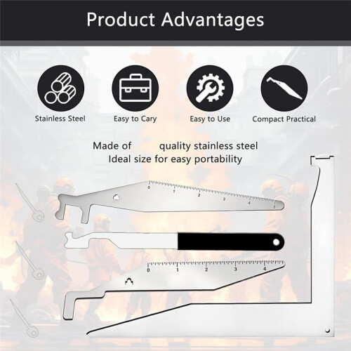 7pcs Firefighter Tools, Multi-Function Leverage Tool, Stainless Steel Manual Tools, Practical Tool for EMS, Firefighters