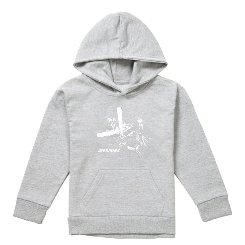 Star Wars (12-13 Years, Athletic Heather) Childrens/Kids Manga Anakin And Darth Vader Lightsaber Hoodie
