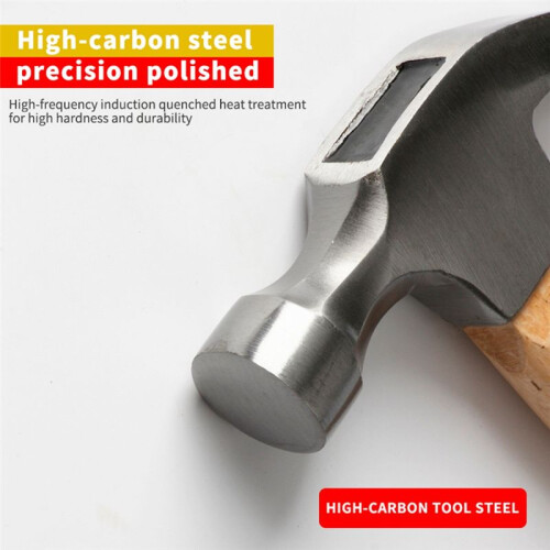 Claw Hammer Multi-Function Woodworking Wooden Handle Shock Absorption High Carbon Steel Durability Car Household Tool 1