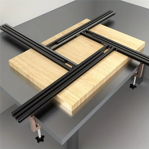 1Set 60cm Trimming Milling  Engraving Guide Rail Adjustable Backing Auxiliary Guide Rail Bracket Woodworking Tools 1