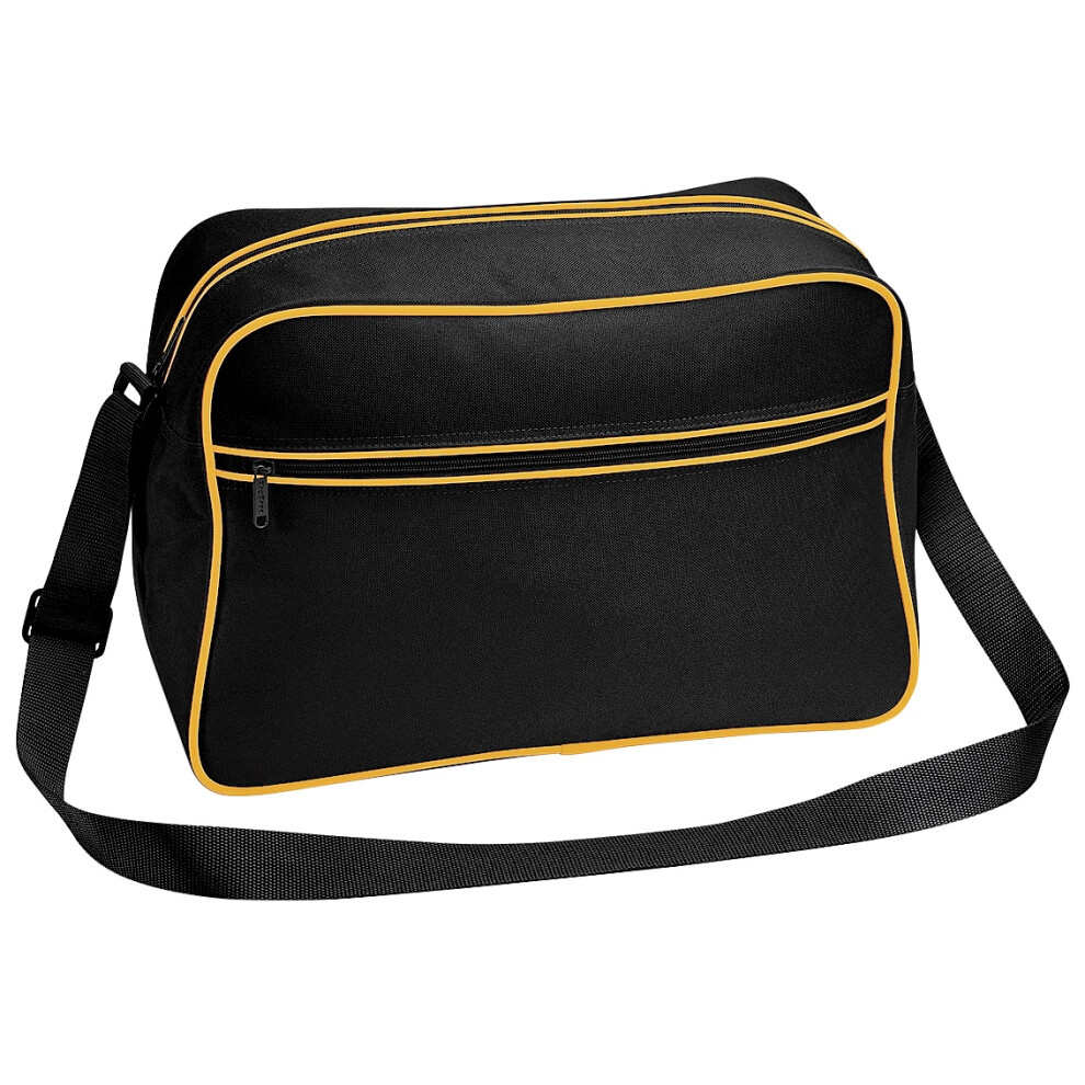 Bagbase Retro Adjustable Shoulder Bag (18 Litres) (Pack Of 2) - Black/Gold - Image 2