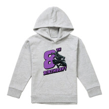 (5-6 Years, Athletic Heather) Black Panther Childrens/Kids Heather Pull Over 8th Birthday Hoodie