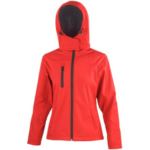 (M, Red/Black) Result Core Womens/Ladies Lite Hooded Softshell Jacket