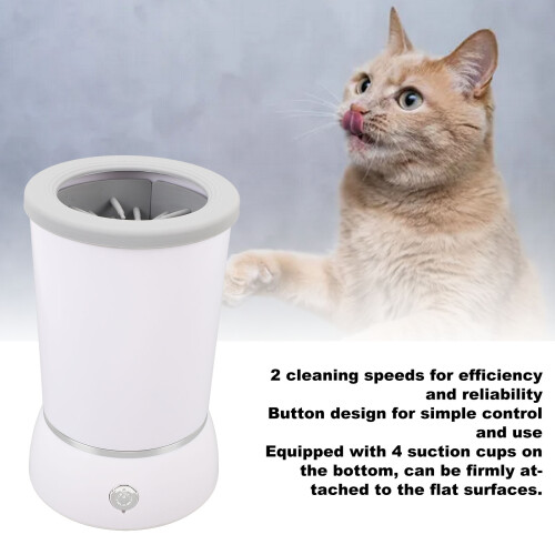 Tazza lavazampe automatica per cani, bianca, 800 mAh 2