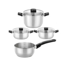 Batería de Cocina Monix Elite M240001 Acero Inoxidable Inducción 4 piezas
