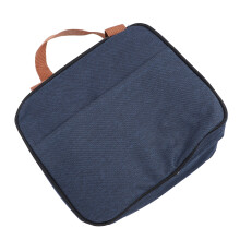 Borsa per pranzo in tessuto Oxford isolante blu navy a prova di perdite riutilizzabile per picnic