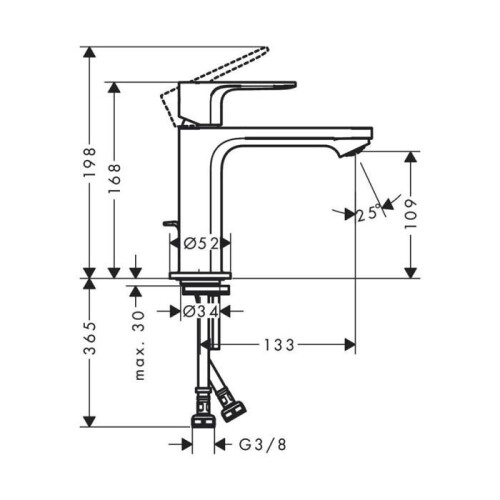 Hansgrohe Rubinetto - HANSGROHE - Rebris S - Altezza 110 mm - Cromato - Risparmio idrico 2