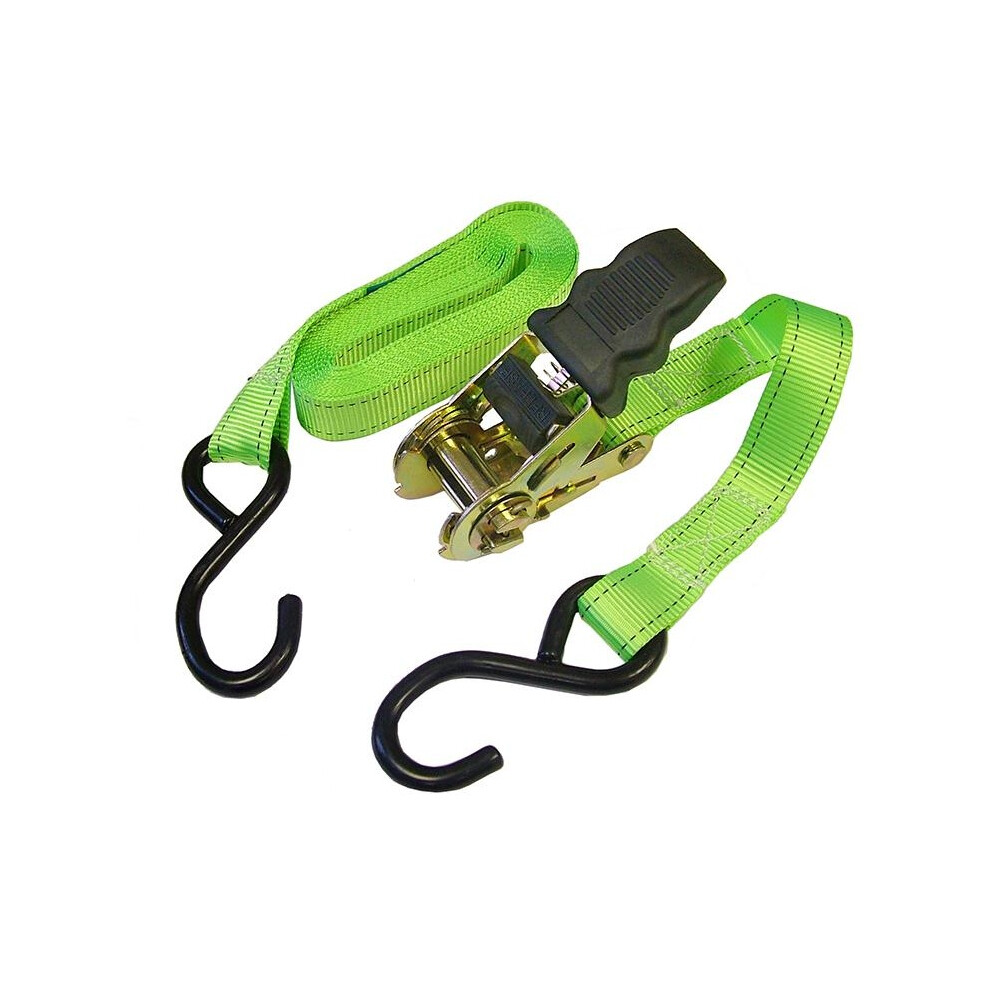 Faithfull Ratchet Tie-Downs S-Hook 5M X 25Mm Breaking Strain 600Kg/Dan 2 Piece