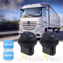 5pzs 12V 20A Interruptor basculante encendido / apagado redondo impermeable Coche Auto  SPST