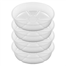 Lot de 4 Soucoupes Transparentes pour Plantes de 25,4 cm en Plastique Épais pour Pot de Fleurs pour Jardin Intérieur et Extérieur