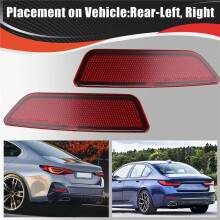 1Pair Rear Bumper Reflector Light Trim 63148084785 63148084786 for 5 Series G60 2023+ Warning Lamp Plate Reflector