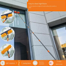Kit de Nettoyage de Vitres Étendu 2 en 1 Balai de Nettoyage de Vitres Double Face Nettoyage de Vitres à Haut Outils de Nettoyage de Vitres