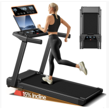 3-in-1 Treadmill,15% Incline Treadmills for Home, Foldable Treadmills with 136 KG Weight Capacity, 3.0HP Quiet Walking Pad Treadmill, Three Touch Scr