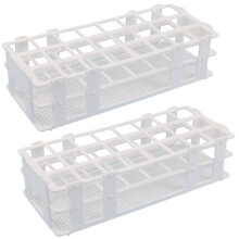 2 Teiliges Kunststoff Reagenz Glas Gestell 24 Loch Labor Reagenz Glas Halter für 25 Mm Reagenz GläSer, Abnehmbar, Weiß