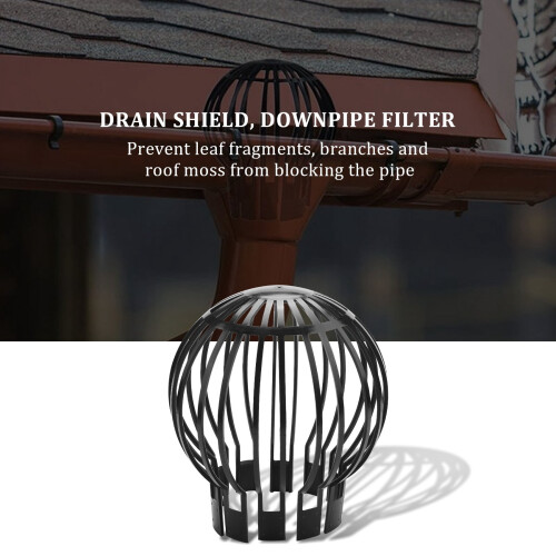 4PCS Gutter Guard Downspouts Filter Strainer Preventing Leaf Debris Branches Roof Moss From Clogging the Pipes 1