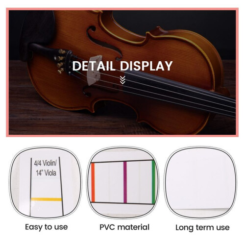 4/4 Violin Fretboard Sticker Fingerboard  Fiddle Learn Note Chart Tape 2Pcs 2