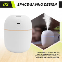 Luft Befeuchter USB Klein 220 Ml Tragbarer Cool Mist Diffusor für Schlaf Zimmer BüRo Schreibtisch Auto Reisen Aroma ZerstäUber, Weiß