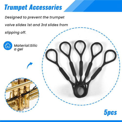 5Pcs Musical Instruments Trumpet Slide Stopper Silicone Stopper  Trumpet Accessory Replacement